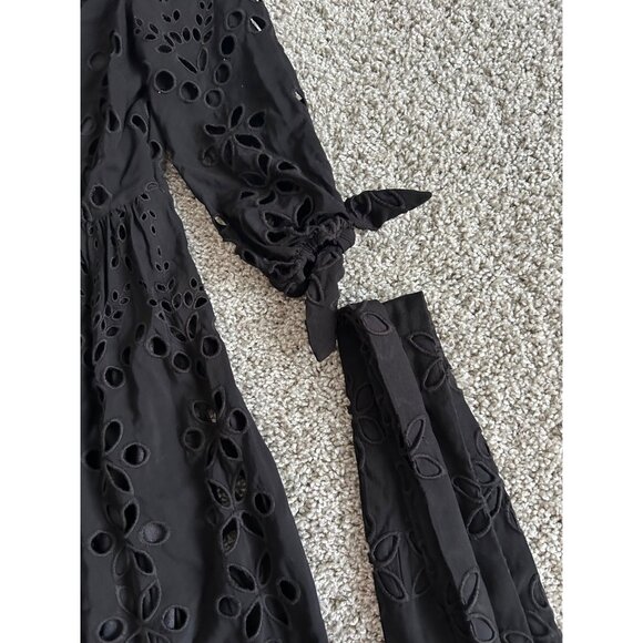 Lilly Pulitzer Maxi Dress Women Sz 00 Eyelet Button-Down Black Dressy Dress - Picture 8 of 13